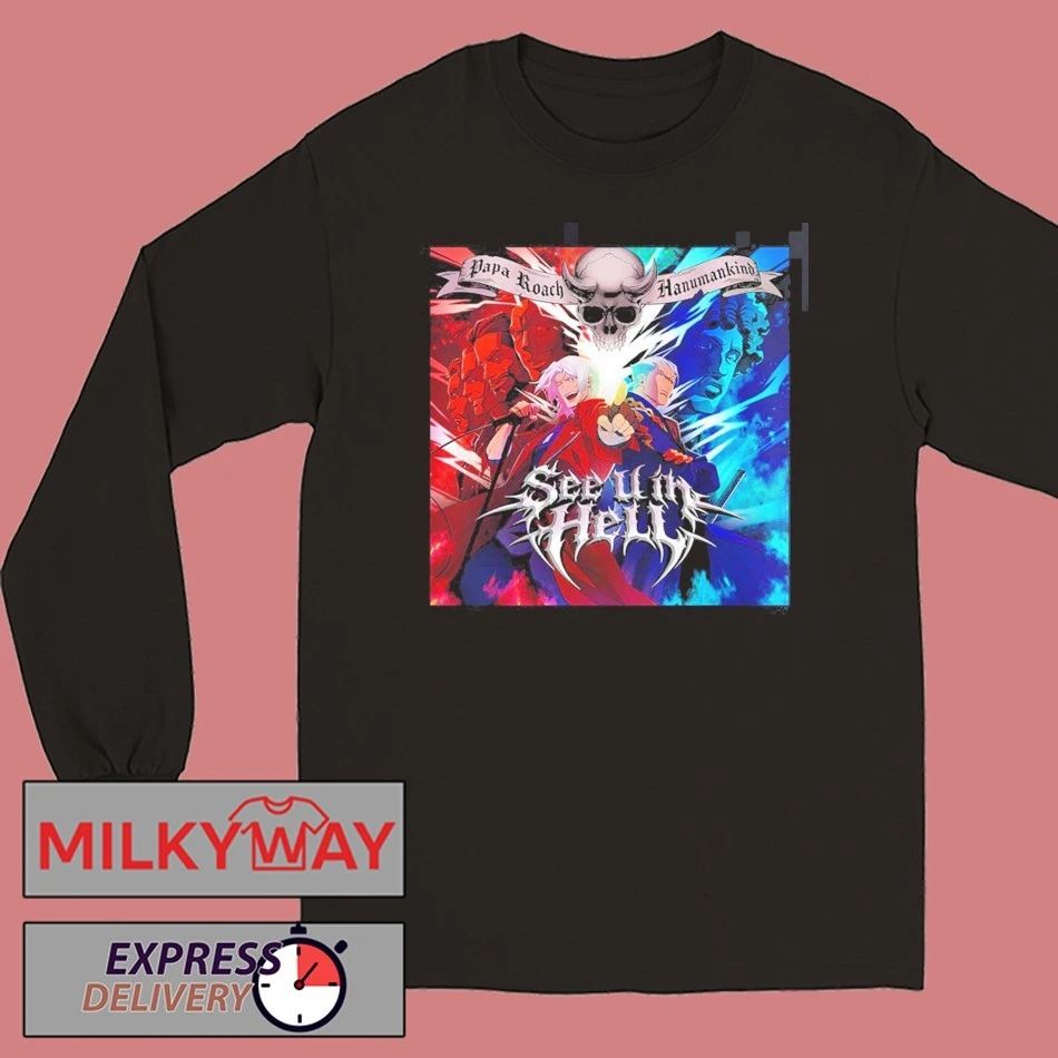 Papa Roach Ft Hanumankind Devil May Cry Season 2 See U In Hell Song Official Art T-Shirt