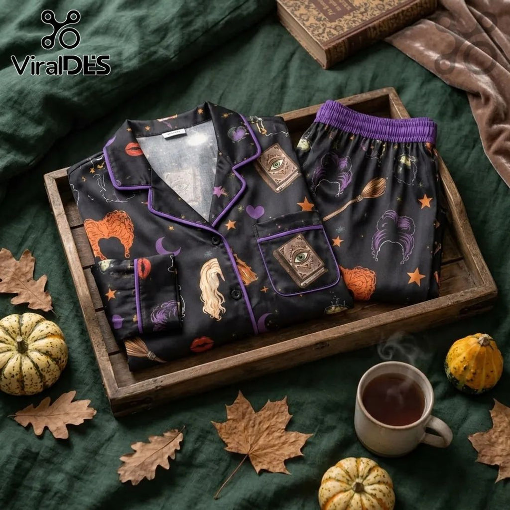 Hocus Pocus Sanderson Sisters Black Pajama Set