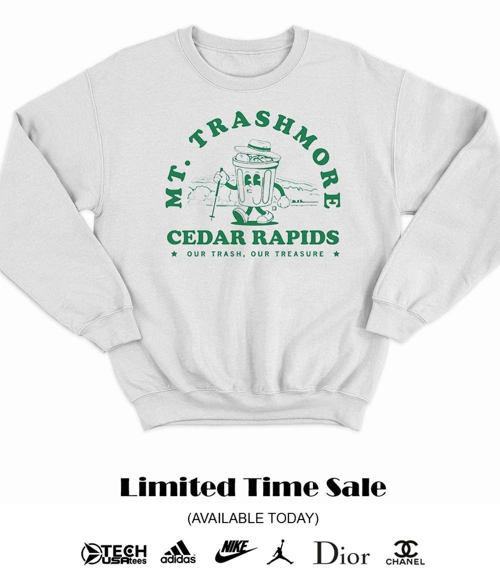 Mt. Trashmore Cedar Rapids Can Cartoon Ringer shirt