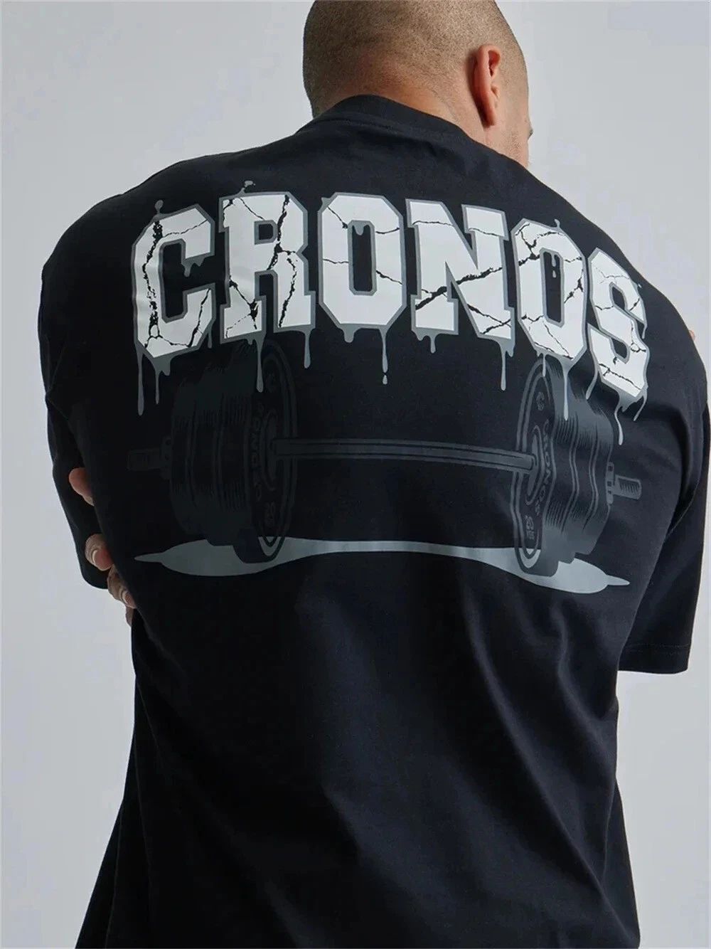 Men's Oversized Cotton Gym Training Sportswear Tshirt Fitness Bodybuilding