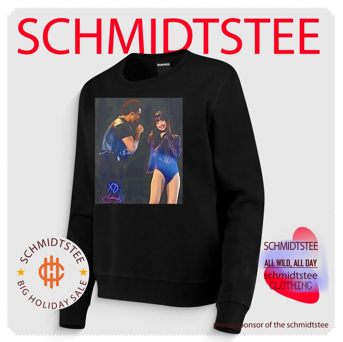 Jennie and The Weeknd on the stage shirt