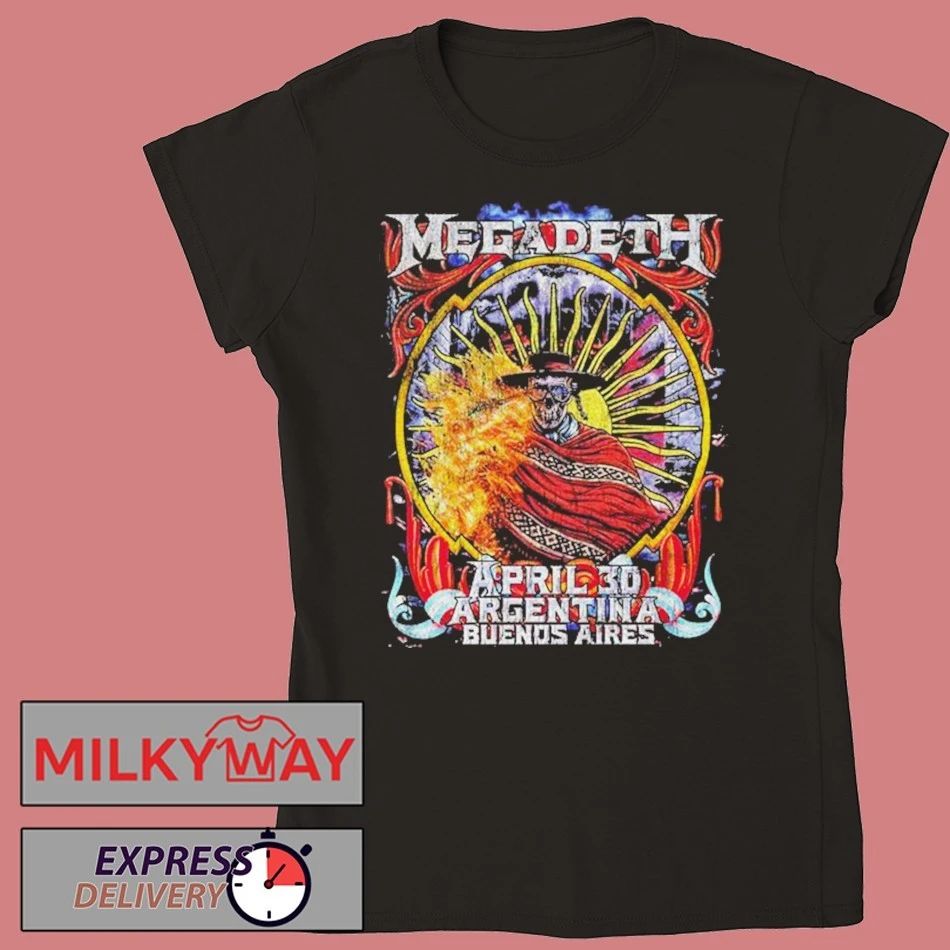 Megadeth Argentina 2026 Merch Tee At Buenos Aires On April 30 2026 Artwork By Blurryoso Cowboy shirt