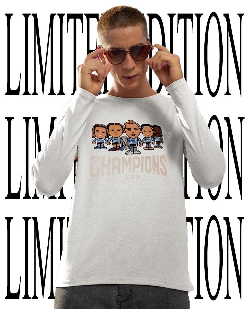 Manchester City Women’s Soccer Champions 2025-2026 chibi shirt