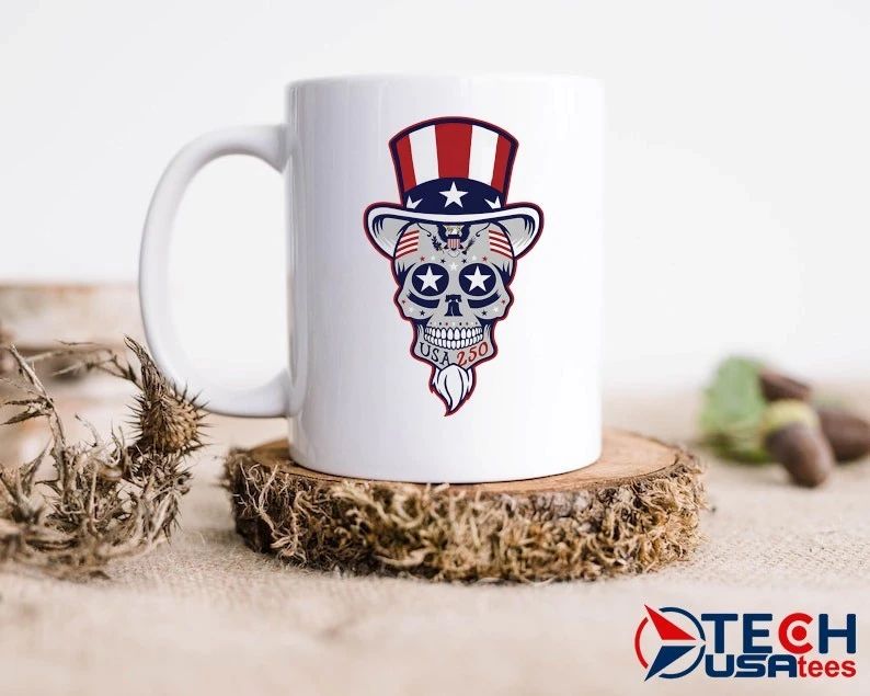 Uncle Sam Patriotic Dead Head Suger Skull shirt