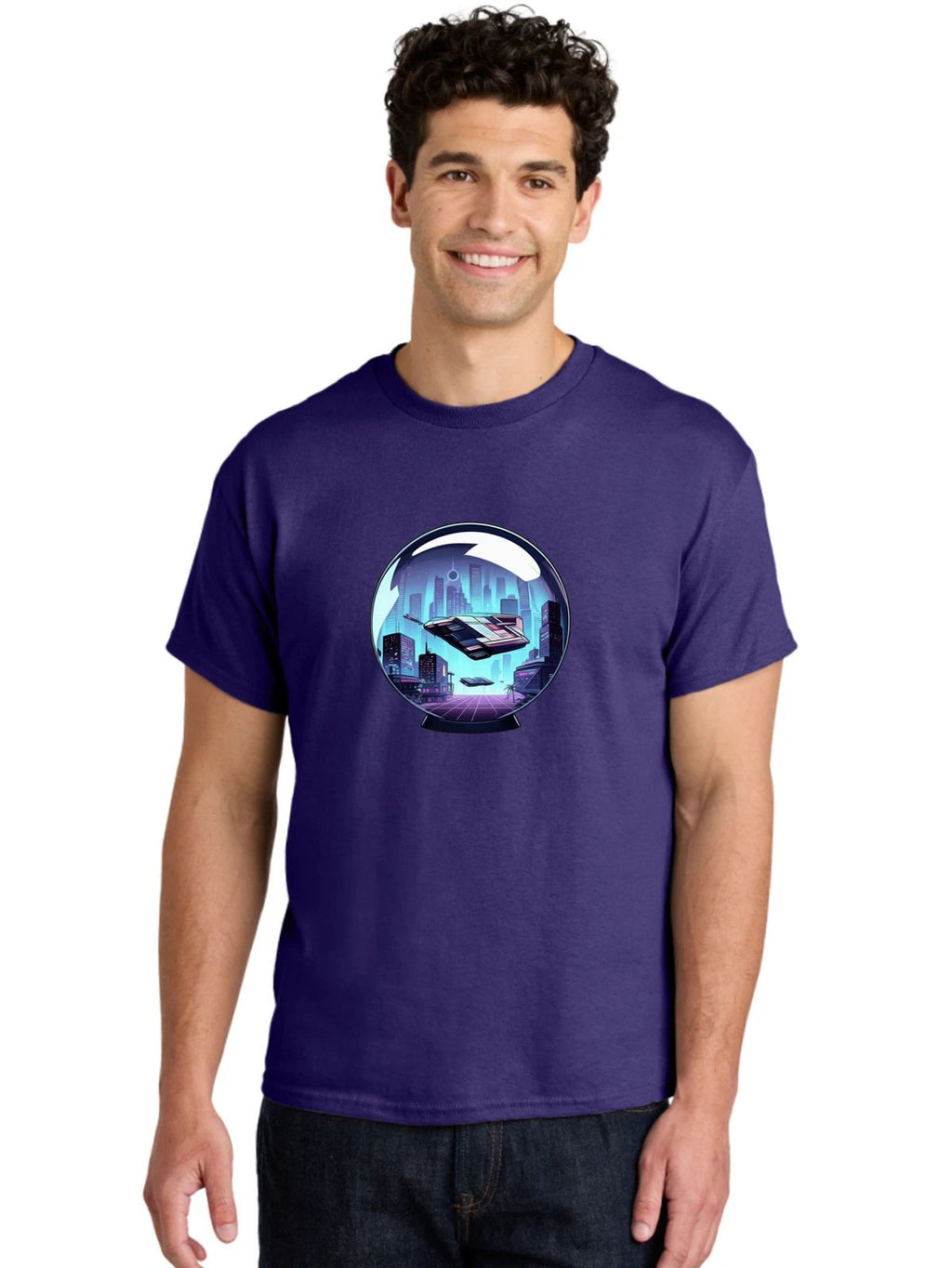 Crystal-Ball-Cityscape-2 Mens Graphic Tee, 100% Cotton, Casual Summer Wear