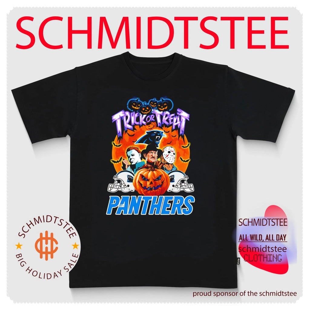 Carolina Panthers x Horror characters Trick Or Treart Halloween shirt