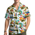 Surfing Alien Hawaiian Shirt Funny Surfer Aloha Beach Summer Button Down Unisex