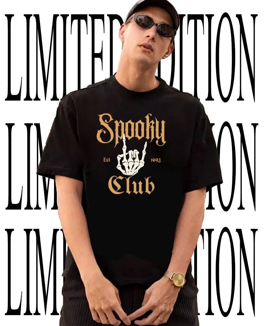 Spooky Club est 1693 skeleton hand shirt