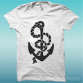 T-shirt Man Jersey Anchor Black Old Style Navy Rope Gift Idea