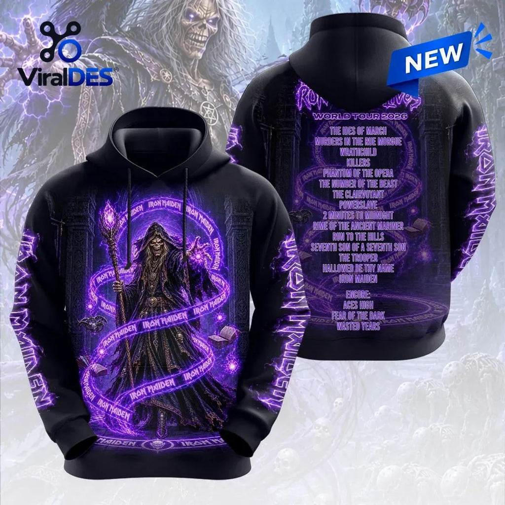Iron Maiden 2026 World Tour Purple Mascot Shirt