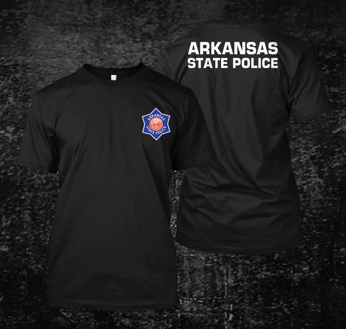Arkansas State Police -  custom front and back t-shirt tee