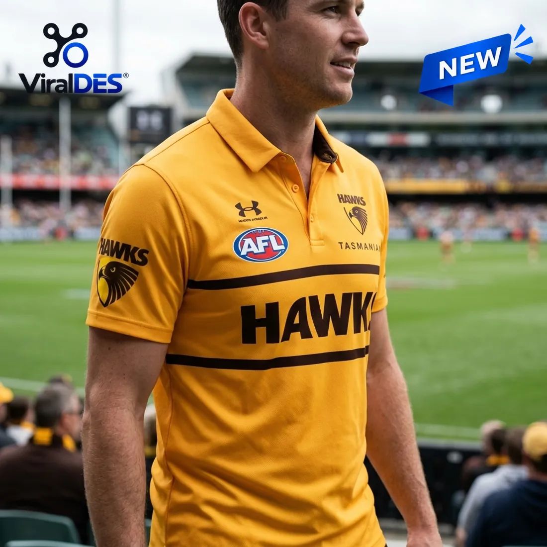 Hawthorn Football Club Gold Polo Shirt