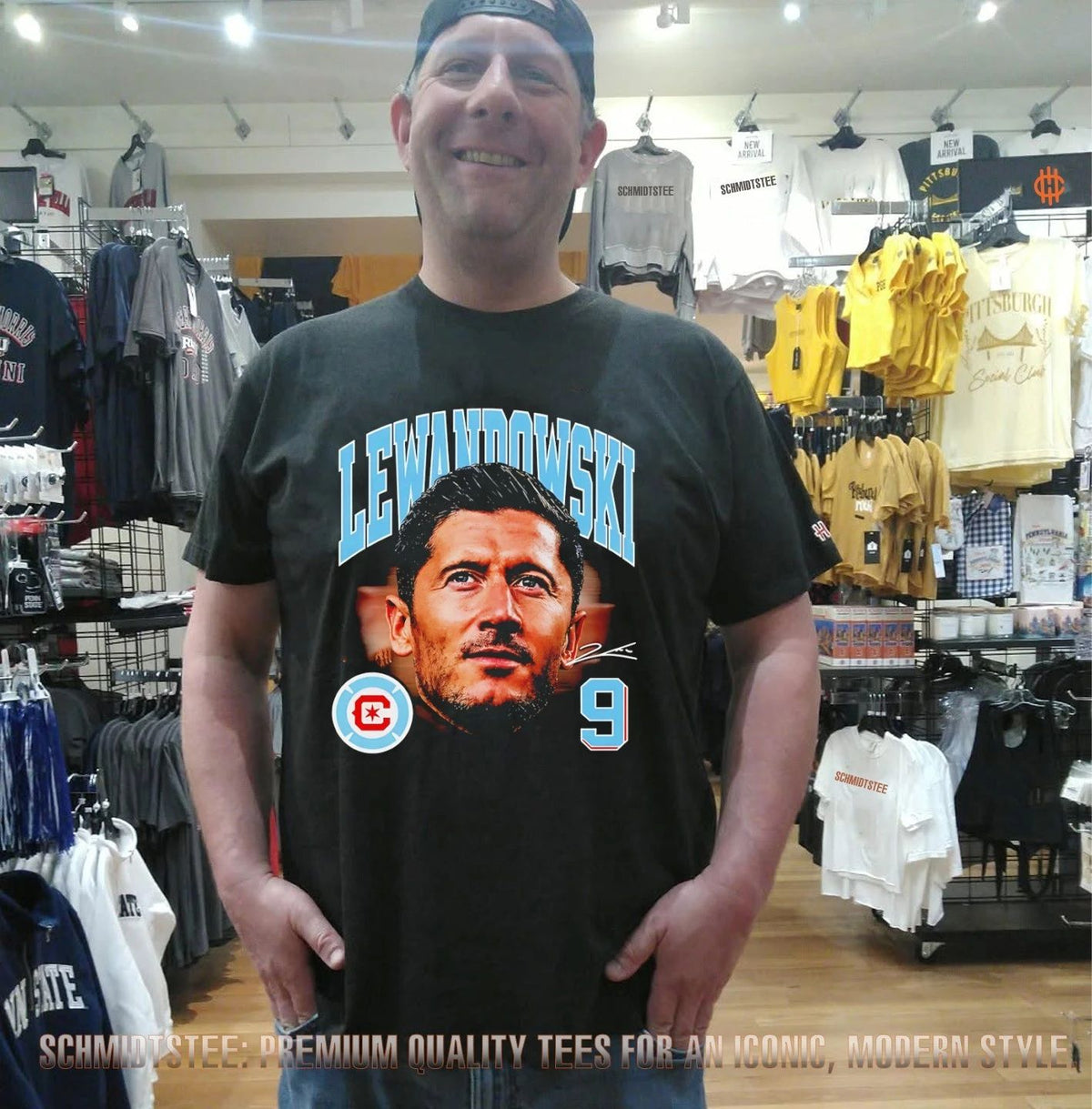 Robert Lewandowski Chicago Fire Profile big head signature shirt