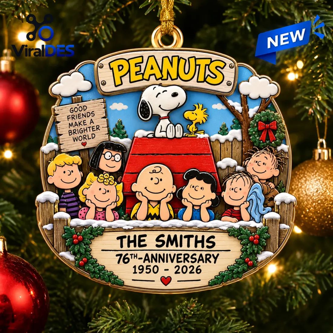 Peanuts 76th Anniversary Christmas Ornament
