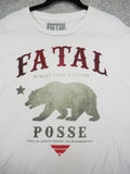 Fatal Shirt Mens 3XL White Street Team Division Posse Bear Graphic Casual Tee