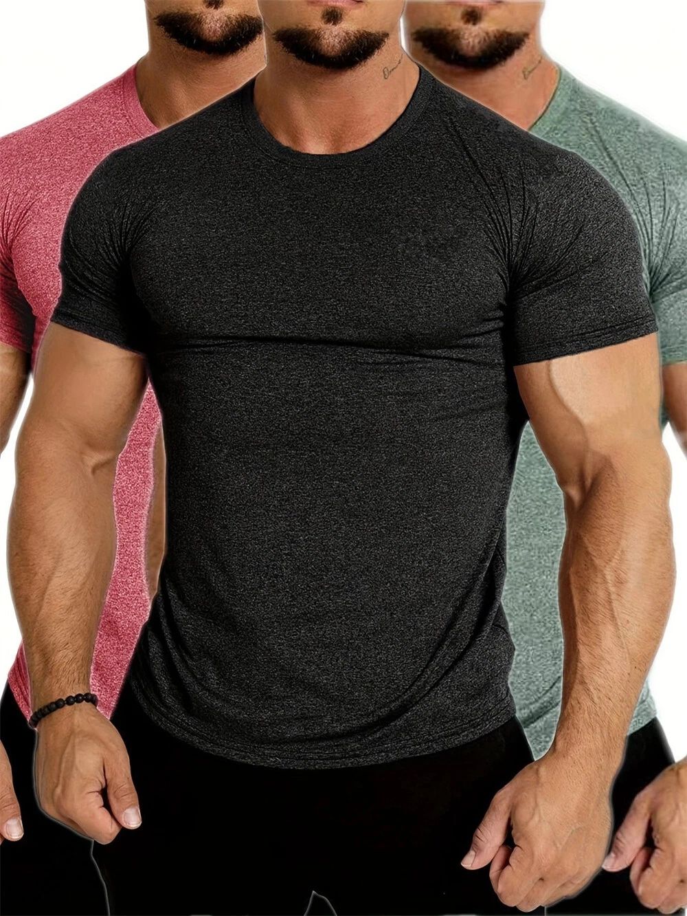 Men's Short Sleeve T-Shirt Classic Casual Slim Fit Round Neck Shirts