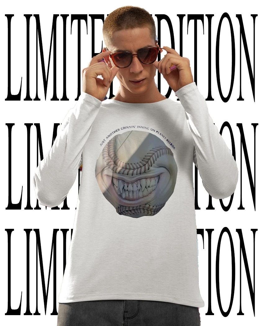Just another grinnin’ inning on planet reebok baseball shirt