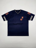 Cup's Jersey T-Shirt Short Sleeve V-Neck Men's Blue Graphic Print L Sports