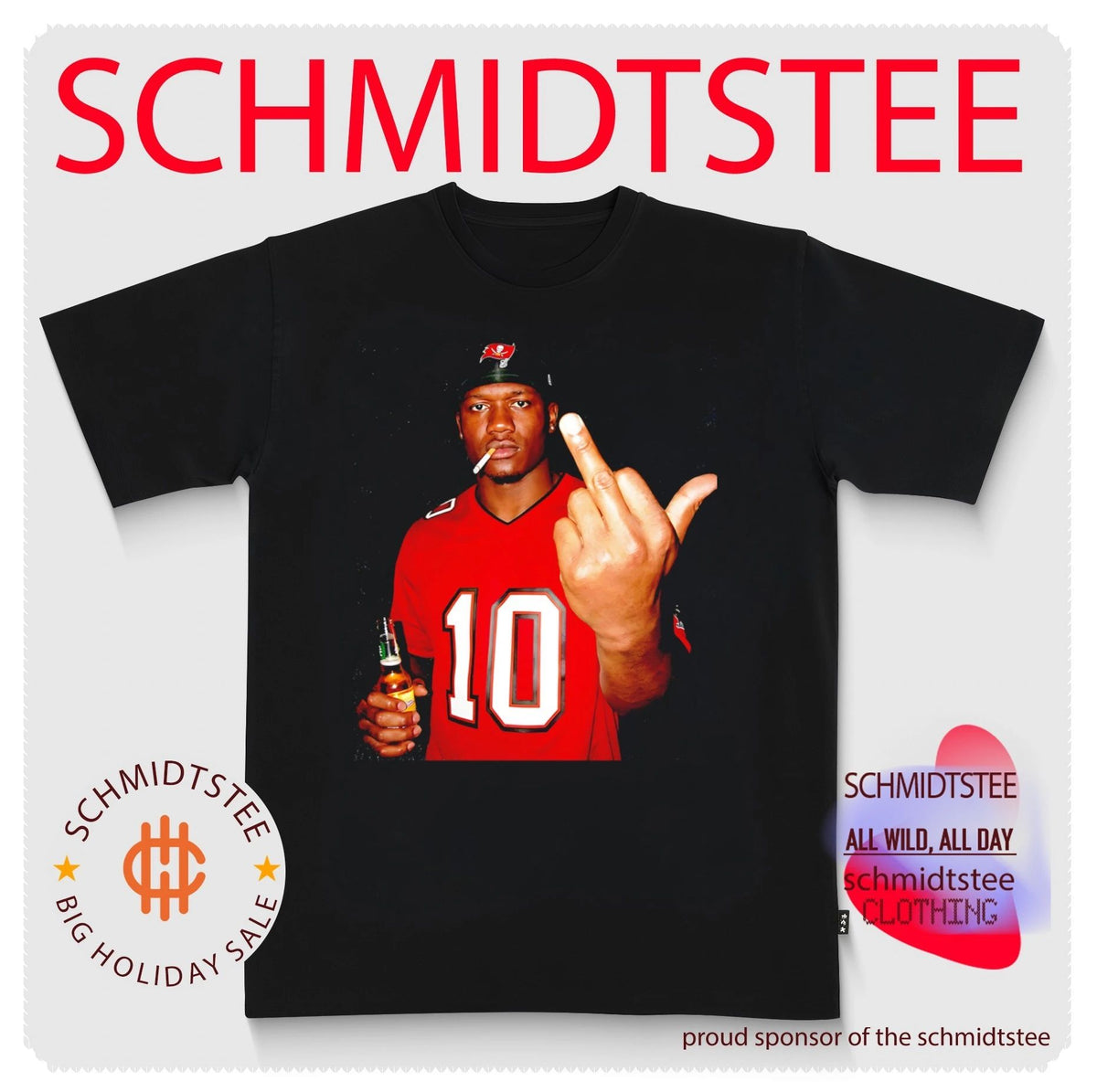 Tampa Bay Buccaneers Jalon Daniels holding beer middle finger shirt