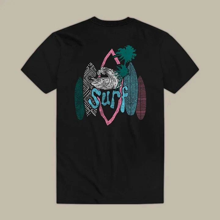 Vintage Surf Pattern T-Shirt Size S-4XL