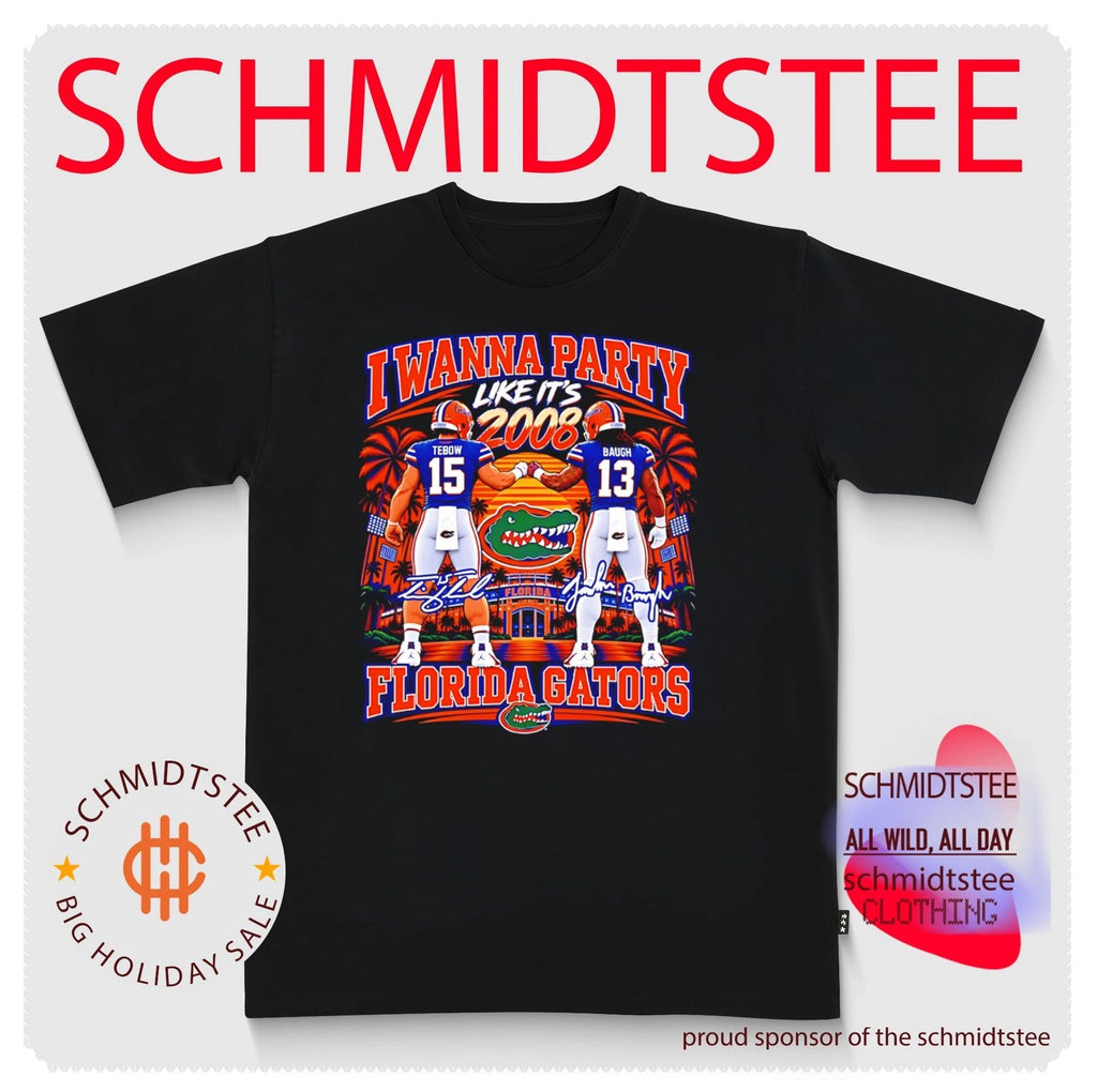 Tim Tebow and Jadan Baugh Gators Party Like It’s 2008 signature skyline shirt