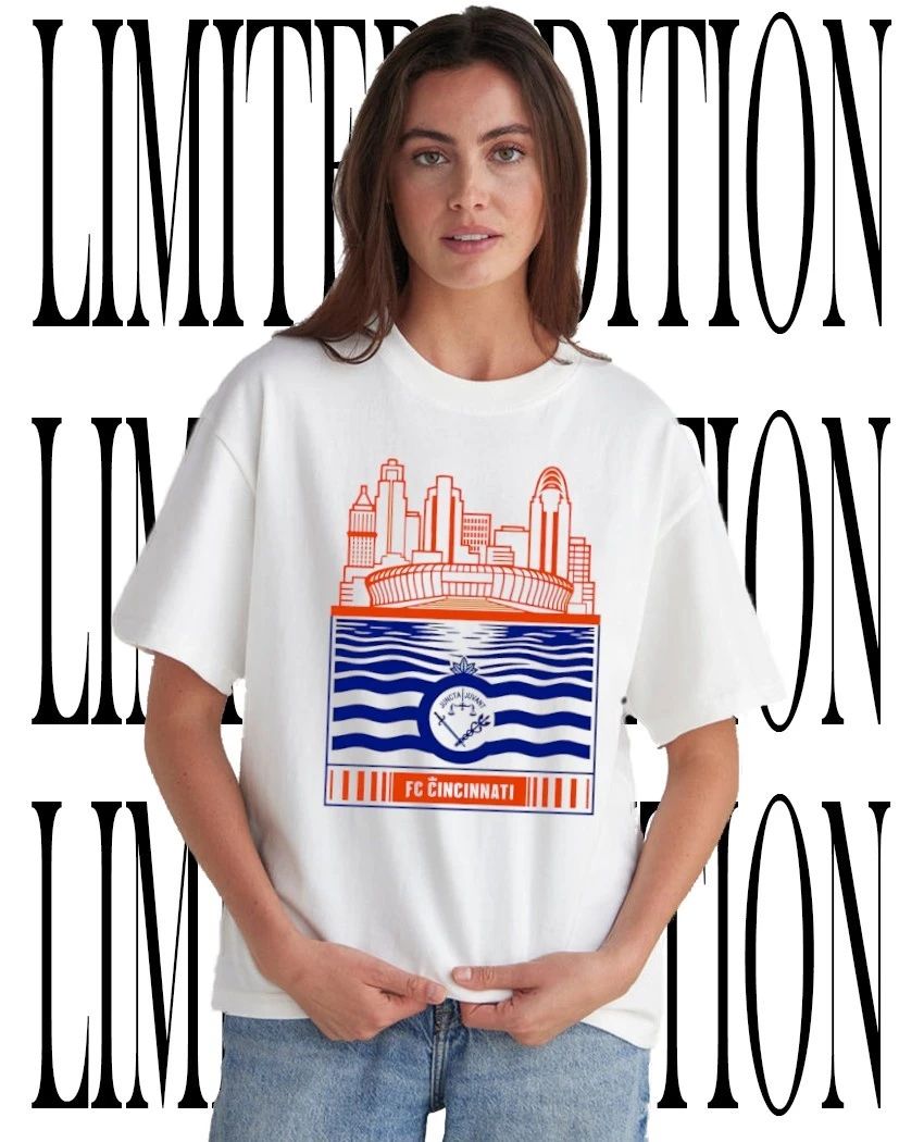 FC Cincinnati Stadium with River and Flag shirt