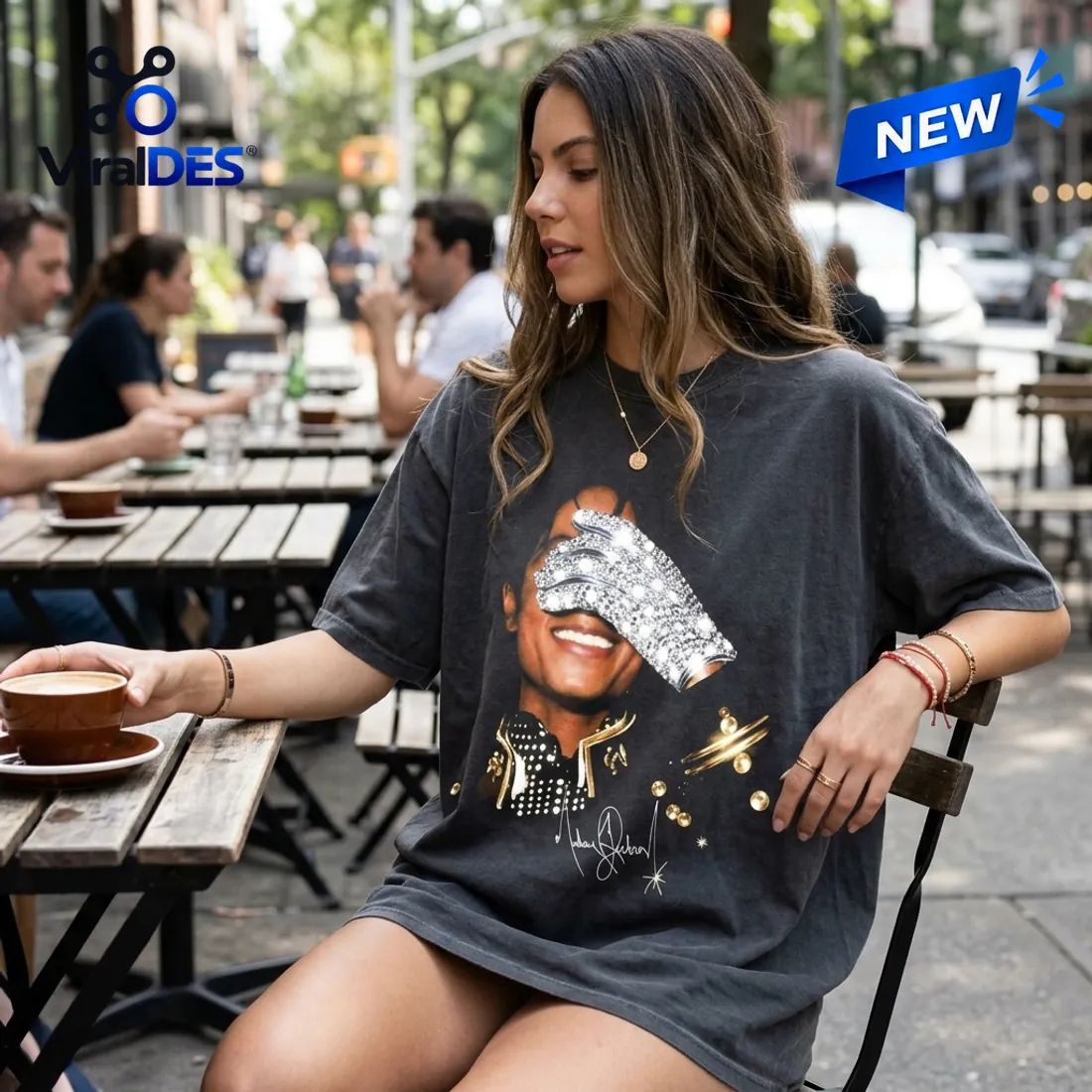 Michael Jackson Bad World Tour Charcoal Grey Shirt
