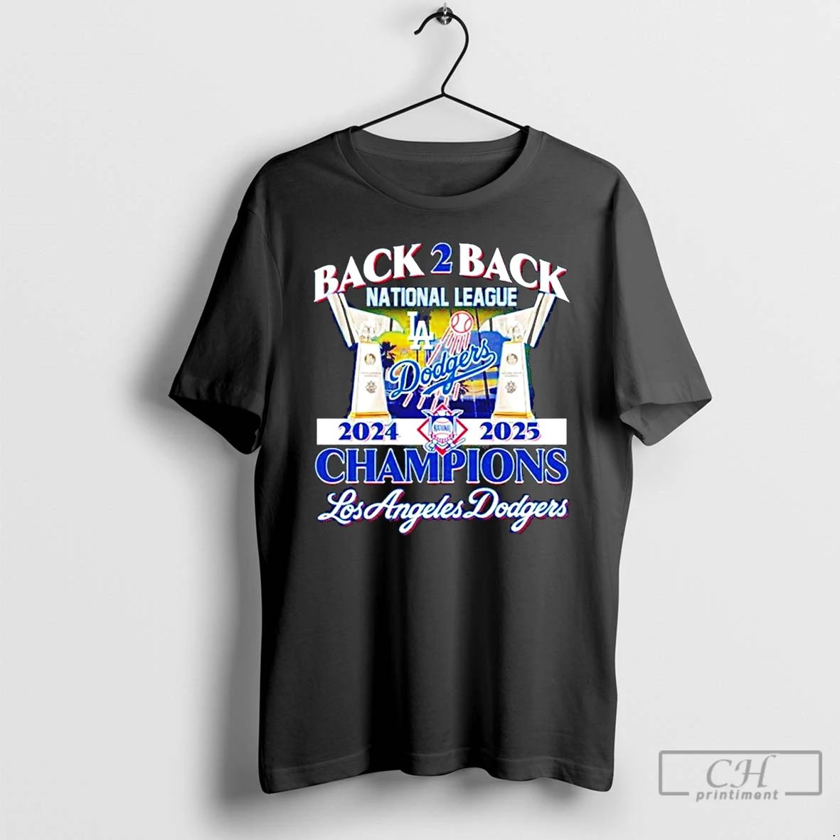 Classic Los Angeles Dodgers Back 2 Back National League 2024 2025 Champions T Shirts