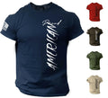 Proud American T Shirt USA Flag Military Patriotic Tee 100% Cotton