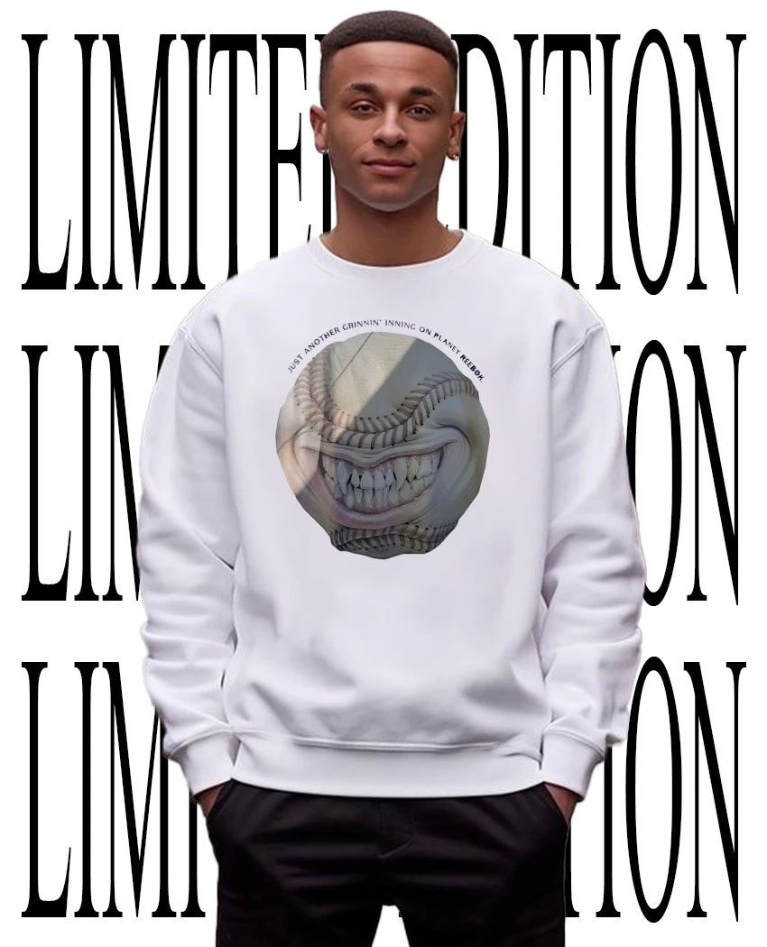 Just another grinnin’ inning on planet reebok baseball shirt