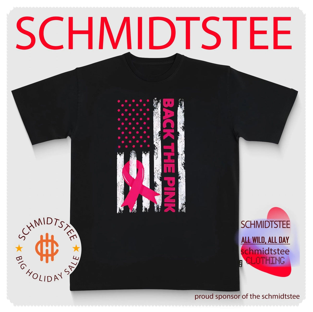 Breast Cancer Awareness USA flag shirt