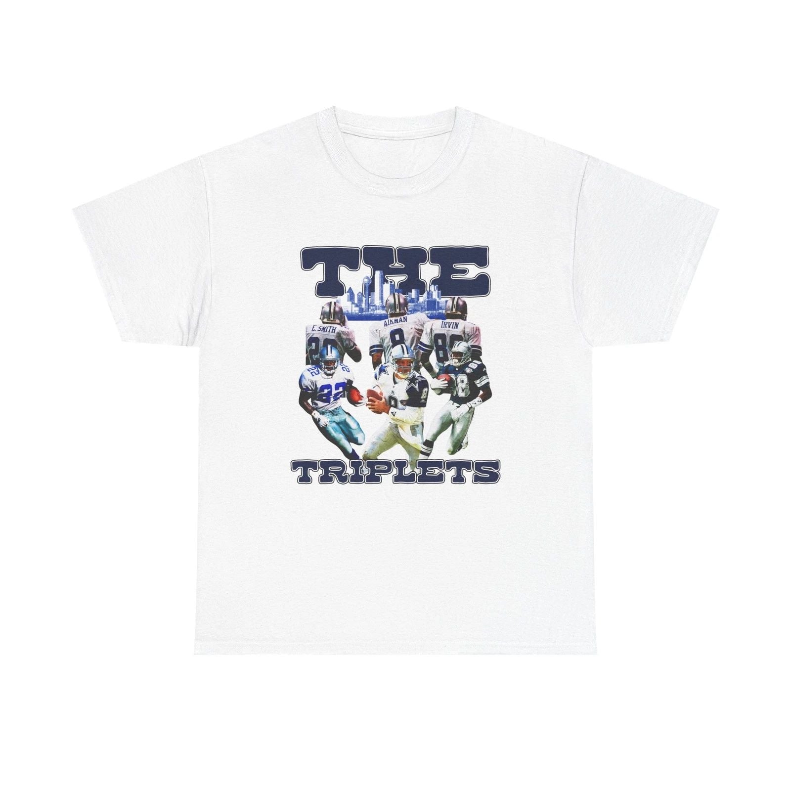 The Triplets Cowboys Football Fan Tee, Unisex Heavy Cotton Tee, 90s, Game Day