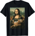 Mona Lisa With Orange Cat Funny Art Painting T-Shirt