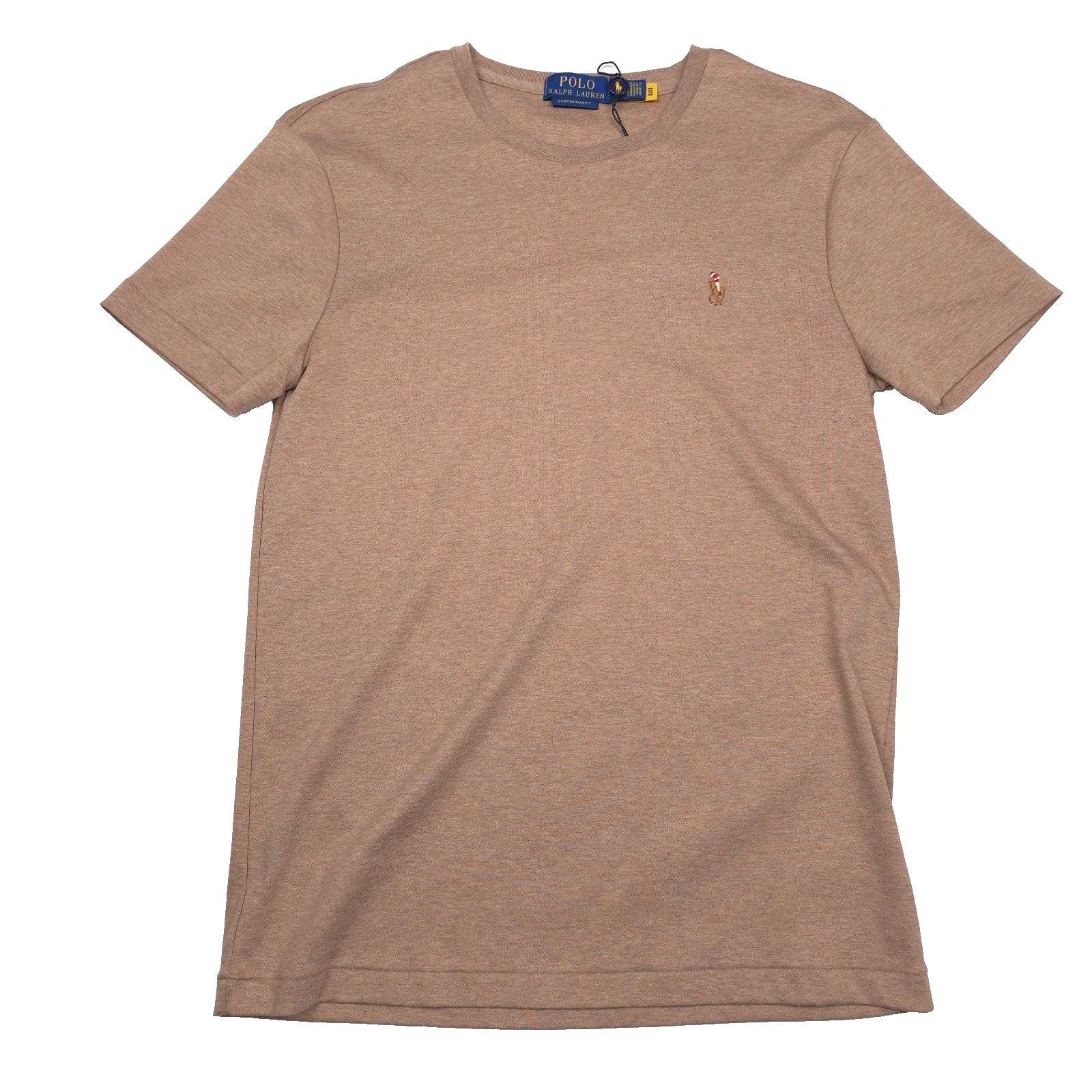 Polo Ralph Lauren Soft Cotton T-Shirt Mens XL Custom Slim Beige Cloud Heather