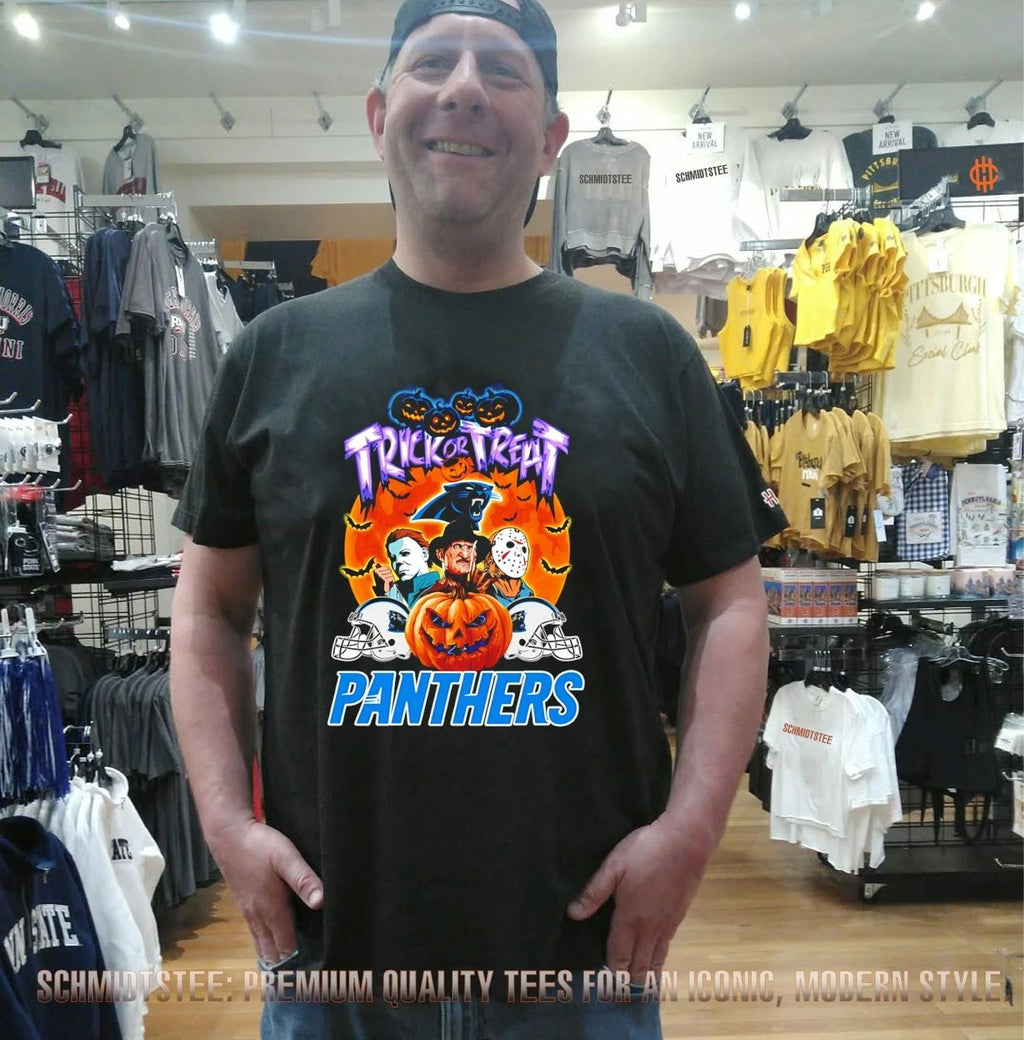 Carolina Panthers x Horror characters Trick Or Treart Halloween shirt