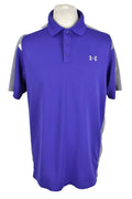 UNDER ARMOUR Purple Polo Shirt size L Mens Short Sleeves Polyester Collared