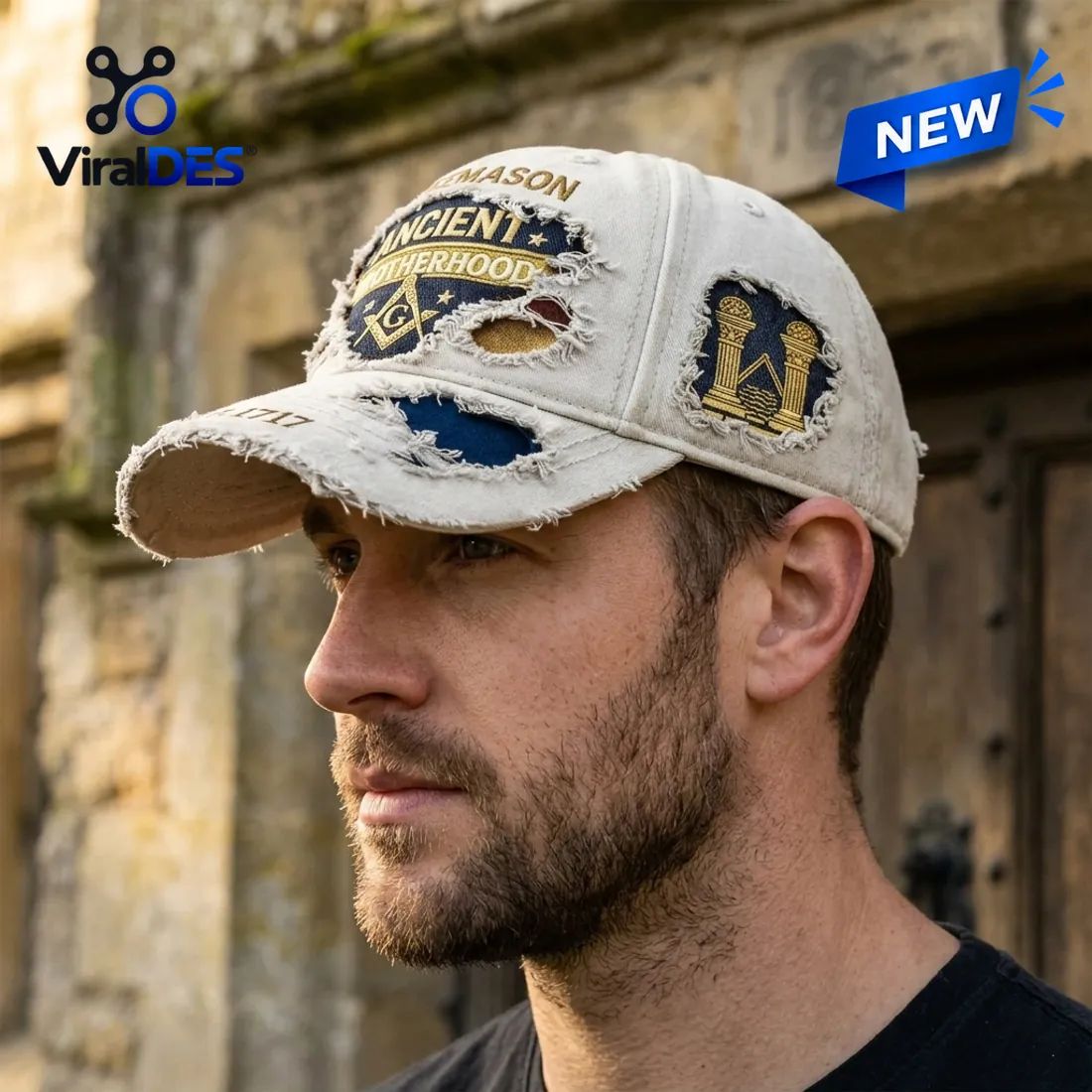 Freemason Ancient Brotherhood Distressed Baseball Cap
