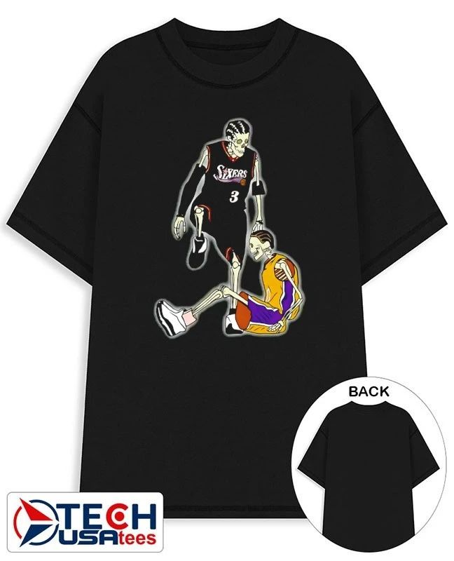 Allen Iverson steps over Tyronn Lue skeleton shirt