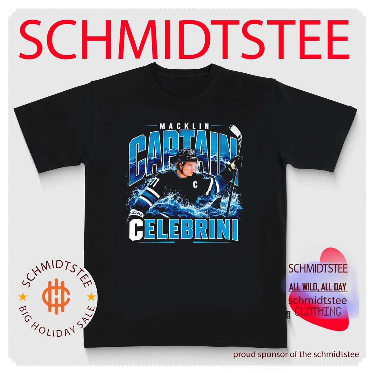 Macklin Celebrini San Jose Sharks Captain graphic shirt