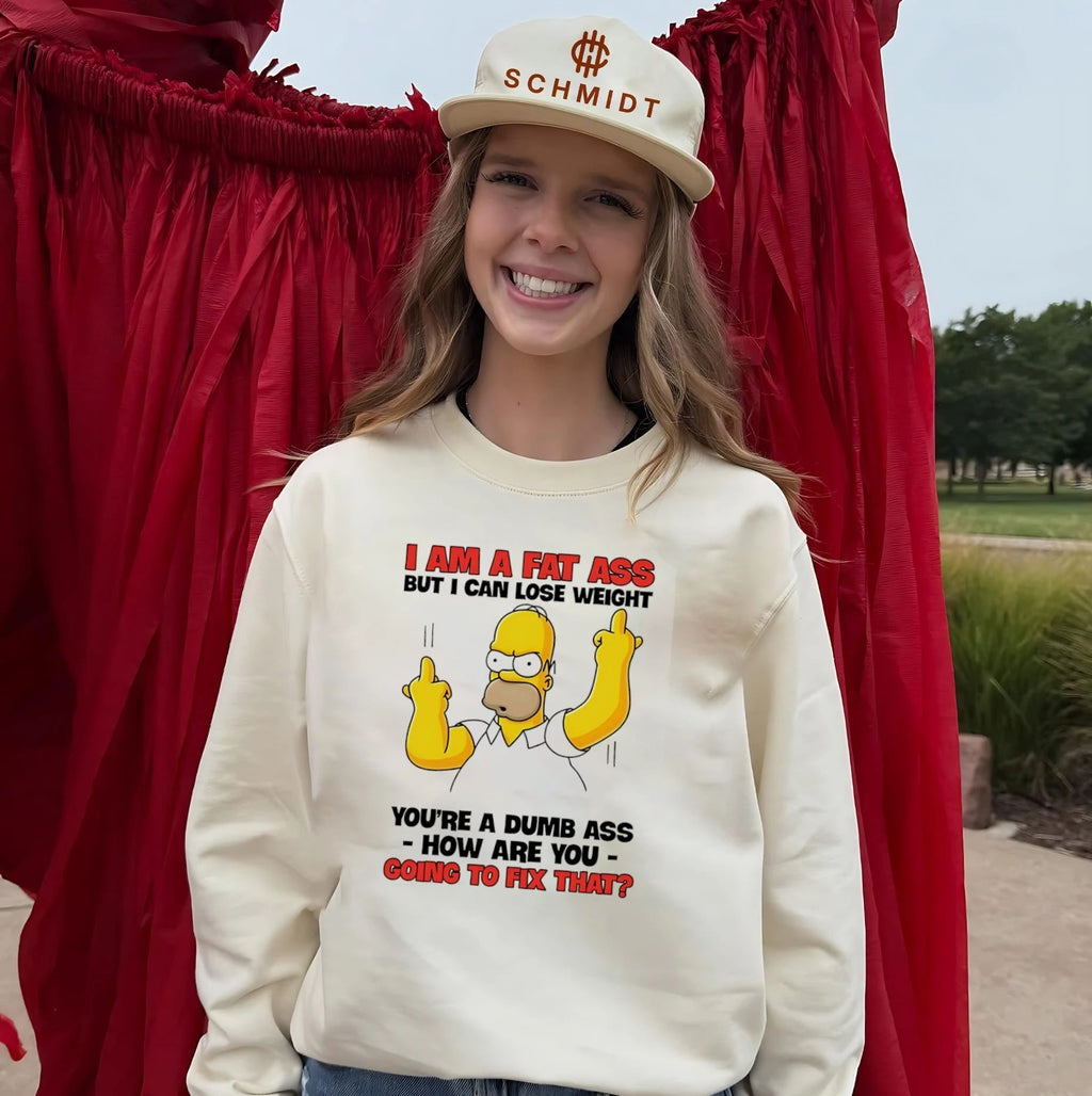 I am a fat ass but I can lose weight you’re a dumb ass how are you Simpson middle finger shirt