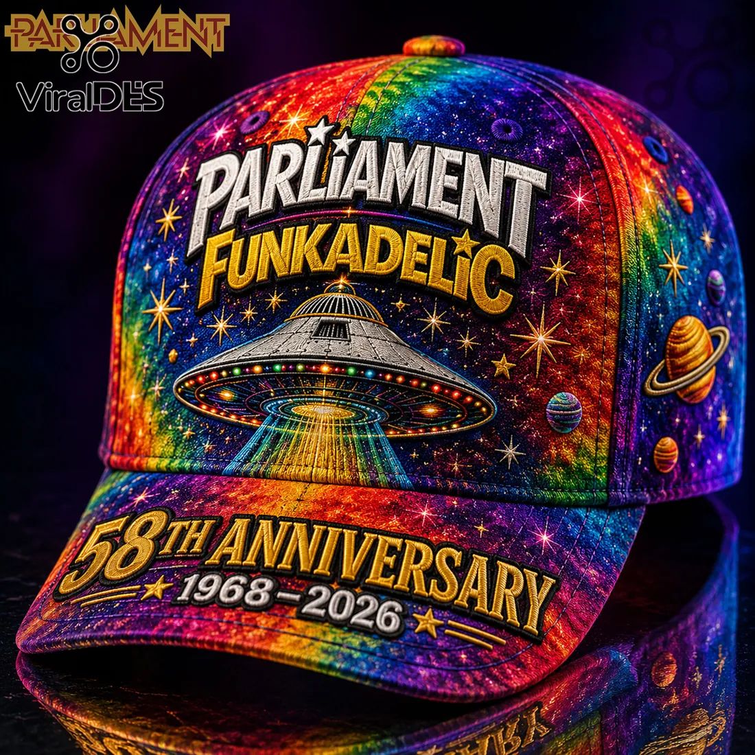 Parliament Funkadelic Space UFO 58th Anniversary Baseball Cap