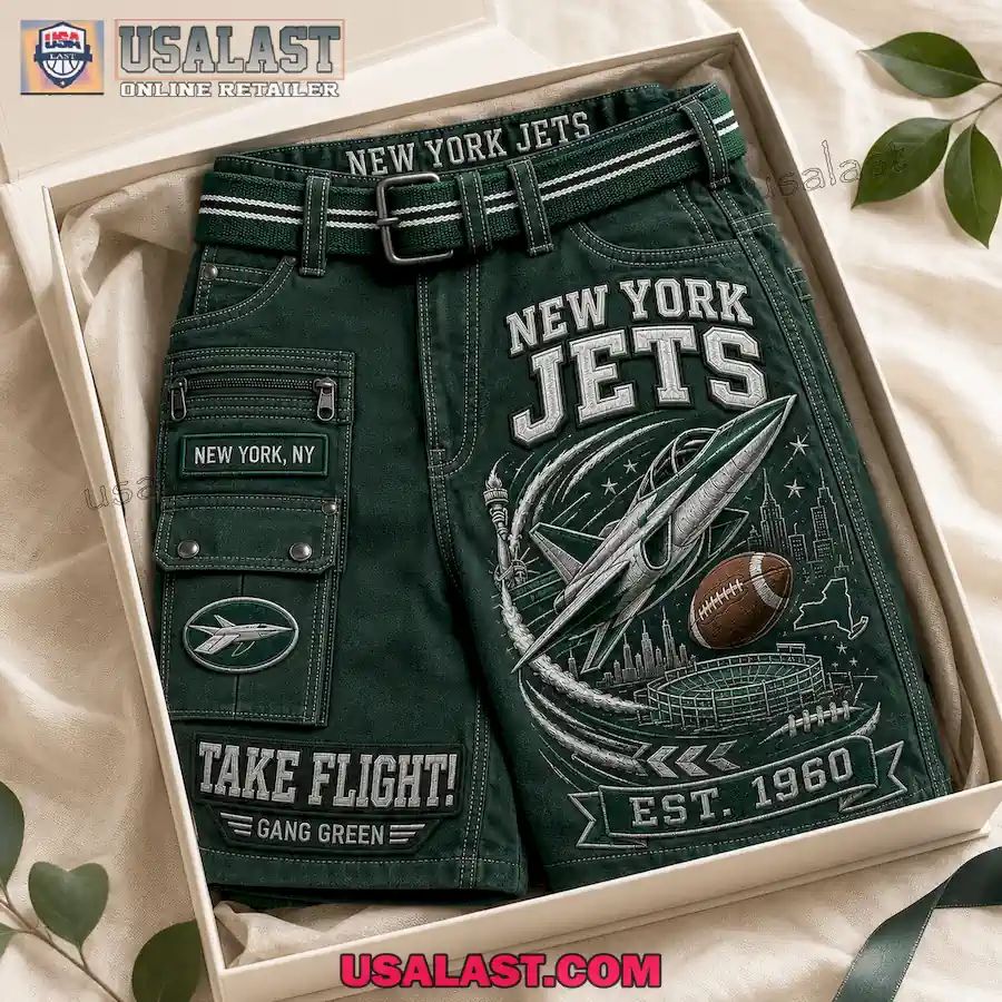 New York Jets Take Flight Gang Green Est 1960 Men Cargo Short