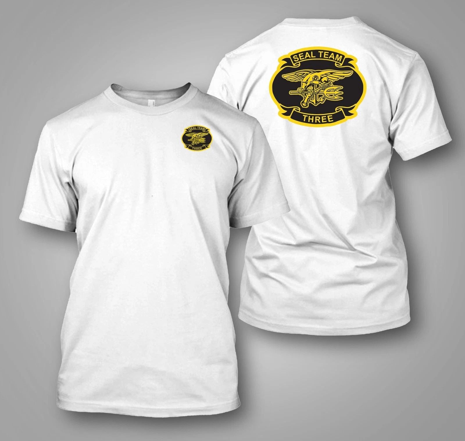 U.S. Navy SEAL Team 3 Naval Special  -  Custom Men's Back and front  T-Shirt Tee