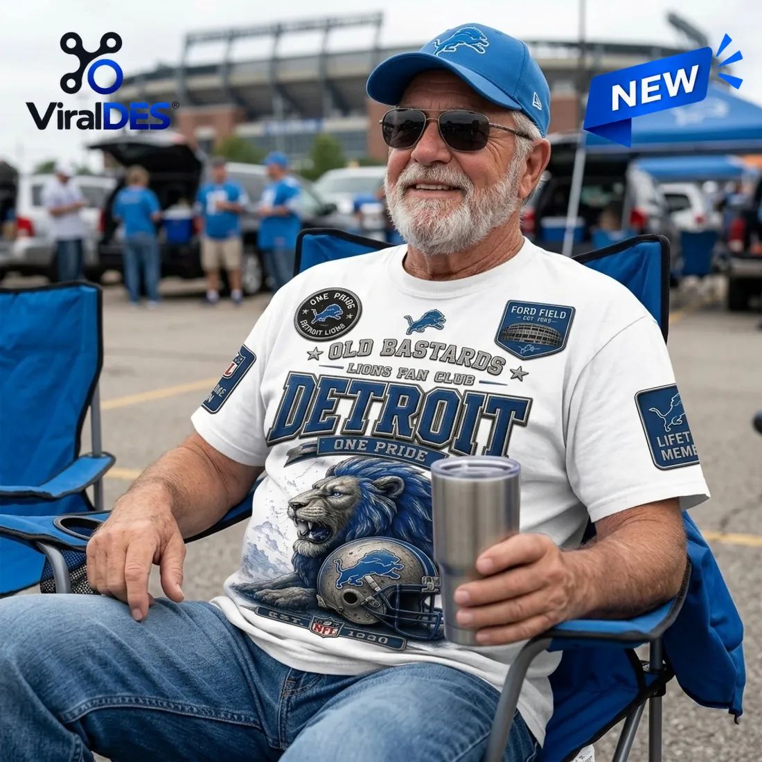 Detroit Lions Old Bastards Mascot T-Shirt