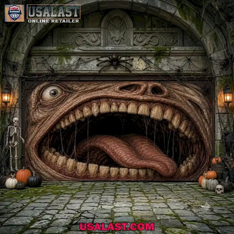 Monster Mouth Halloween Garage Door Banner