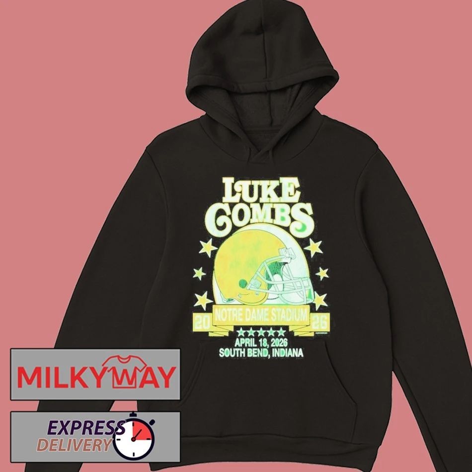 Luke Combs South Bend Indiana 2026 Tour Merch Tee At Notre Dame Stadium April 18 2026 Notre Dame Fighting Irish Helmet T-Shirt
