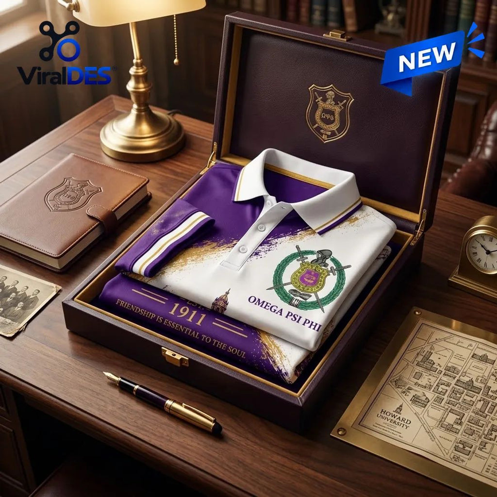 Omega Psi Phi Fraternity Crest Polo Shirt