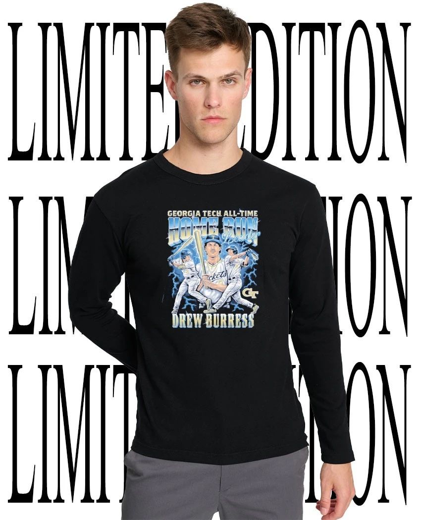 NCAA Georgia Tech Yellow Jackets Drew Burress 8 Yellow Jackets Baseball Home Run Leader graphic shirt