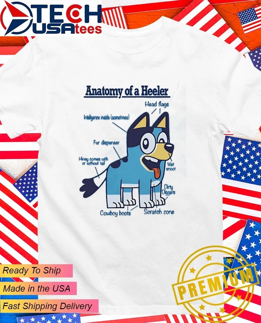 Anatomy of a Heeler Bluey shirt