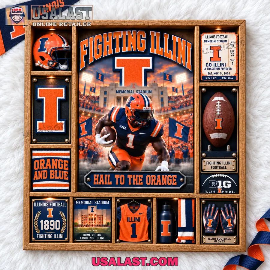Illinois Fighting Illini Custom Frame Light Box